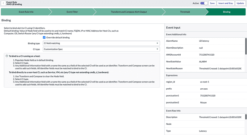 Binding CI Field Matching